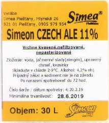  sudovka Simeon Czech Ale 11%