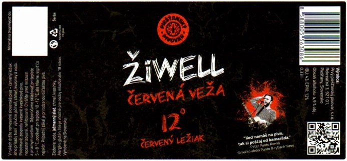 Cervena veza - 0,33l biely obdlznik inak text