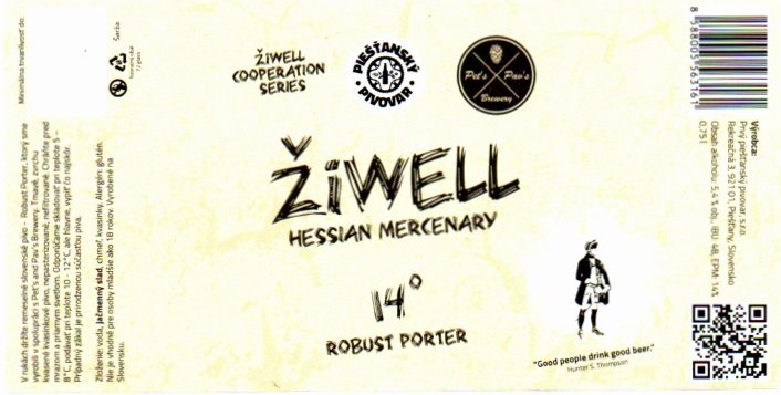 Hessian Mercenary 0,75l biely obdlznik