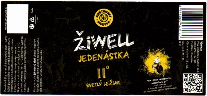 Jedenastka 0,33l biely obdlznik iny text