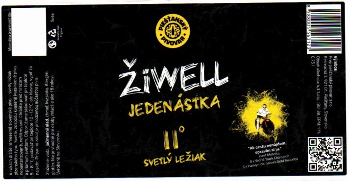 Jedenastka 0,75l biely obdlznik iny text pod cyklistom