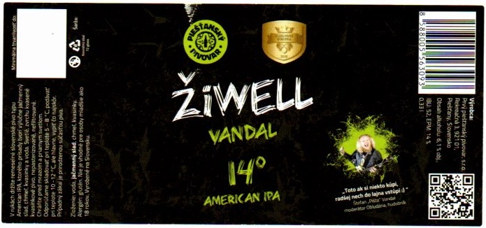 Vandal 0,33l biely obdlznik inak text