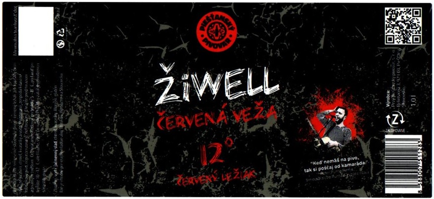 Cervena veza - 1l Z biely obdlznik inak text