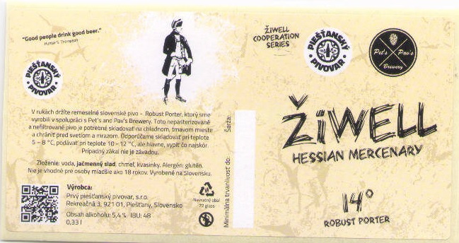 Hessian Mercenary 0,33l QR kod oble rohy