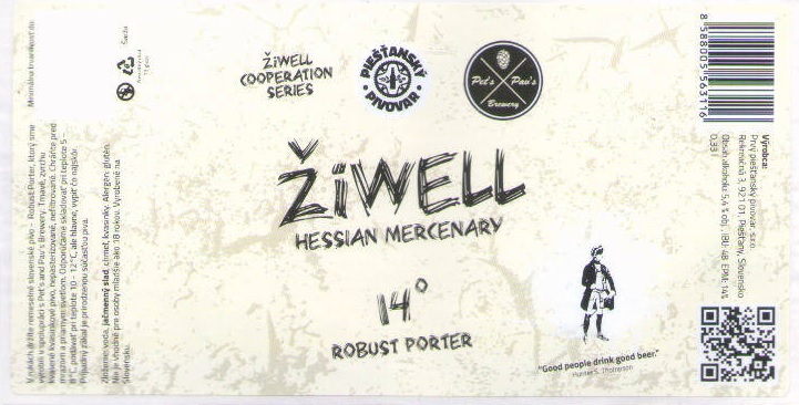 Hessian Mercenary 0,33l biely obdlznik