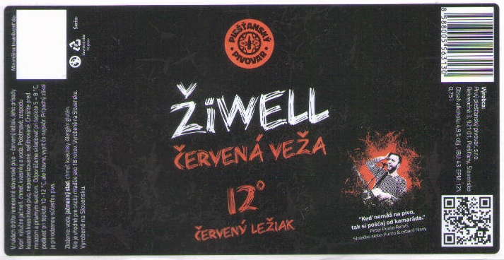Cervena veza - 0,75l biely obdlznik
