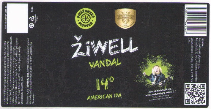 Vandal 0,75l biely obdlznik